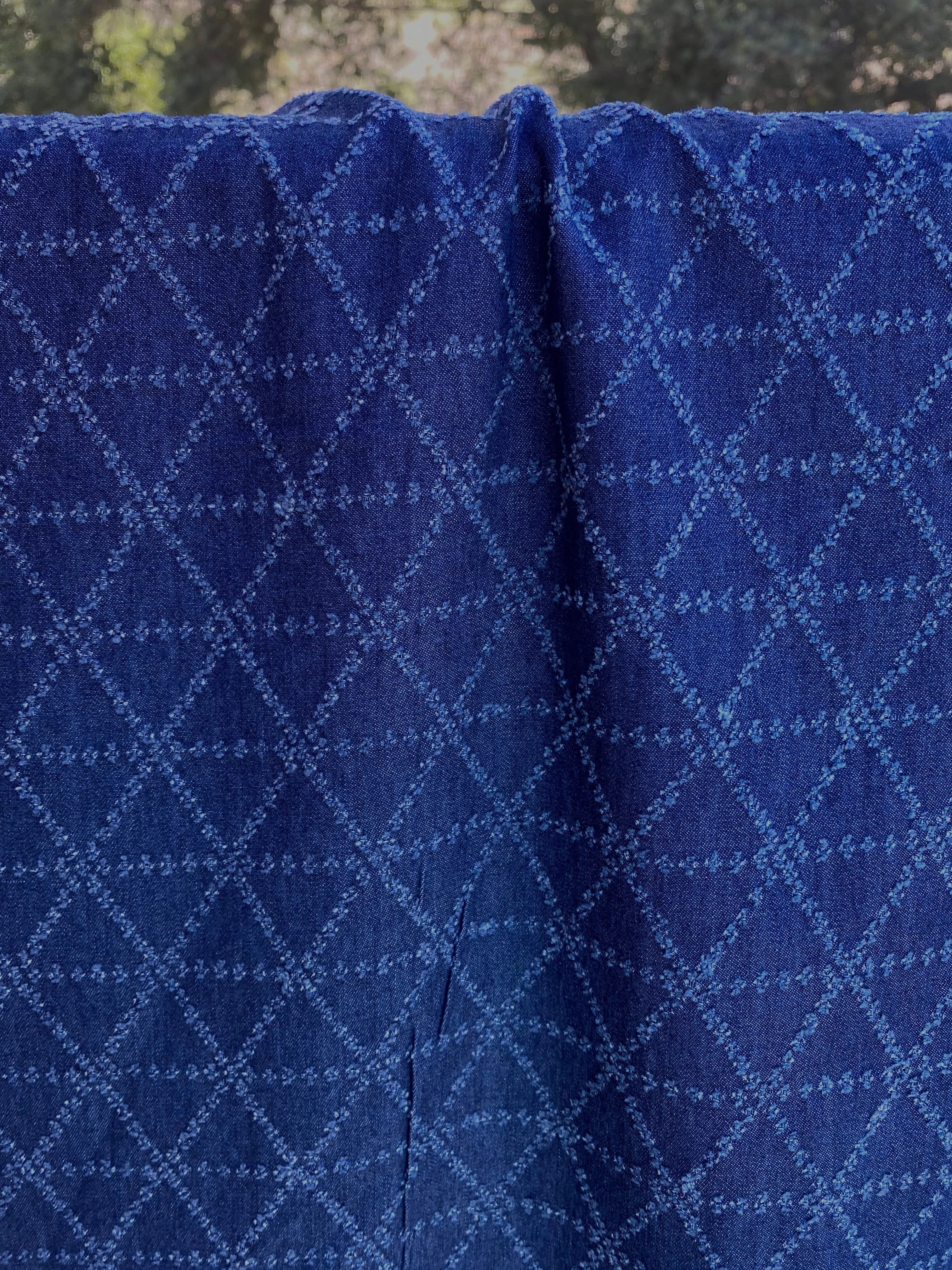 Perforated Geo Denim Woven