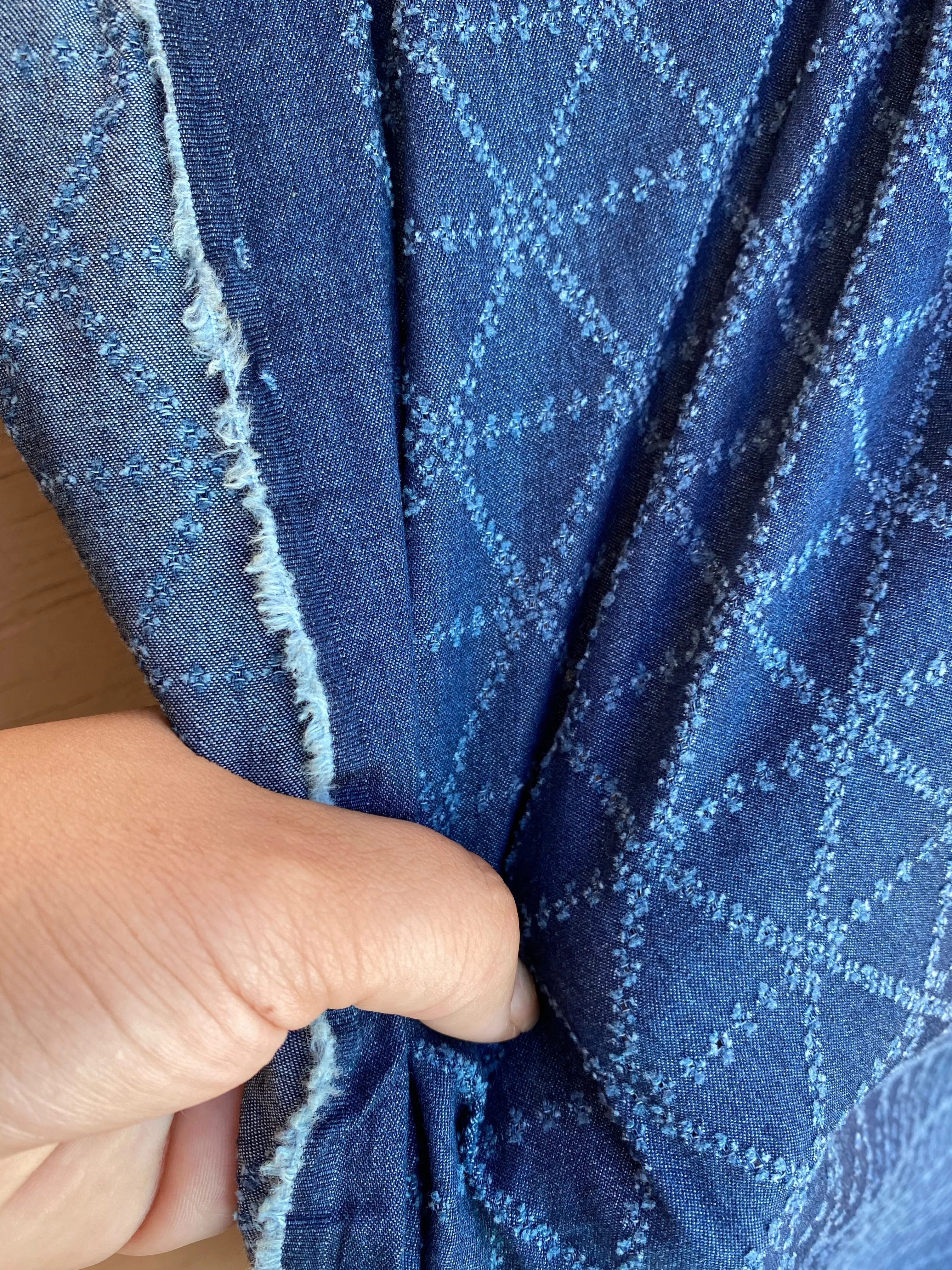 Perforated Geo Denim Woven
