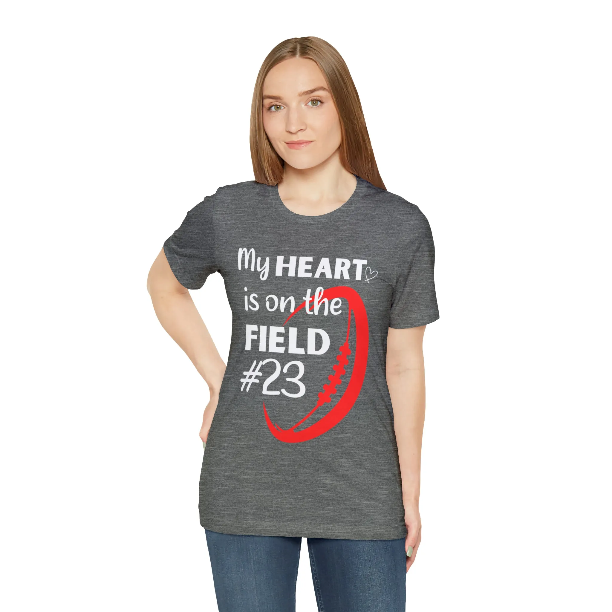 PERSONALIZED - My Heart is on the Field Jersey Short Sleeve Tee