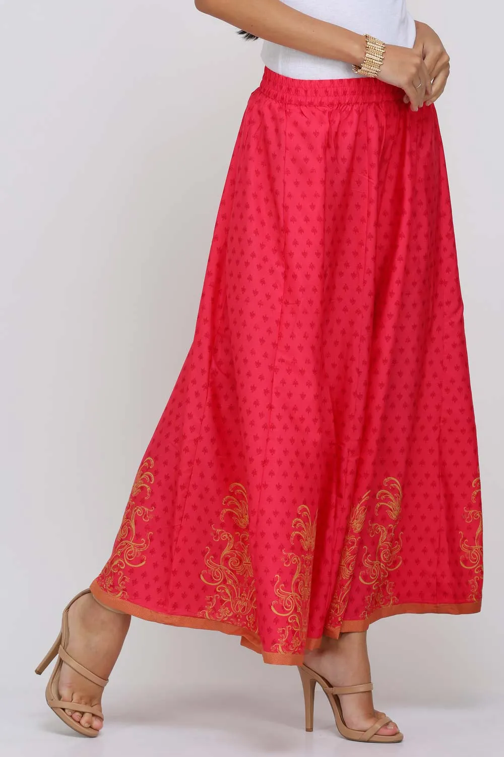 Pink Printed Skirt