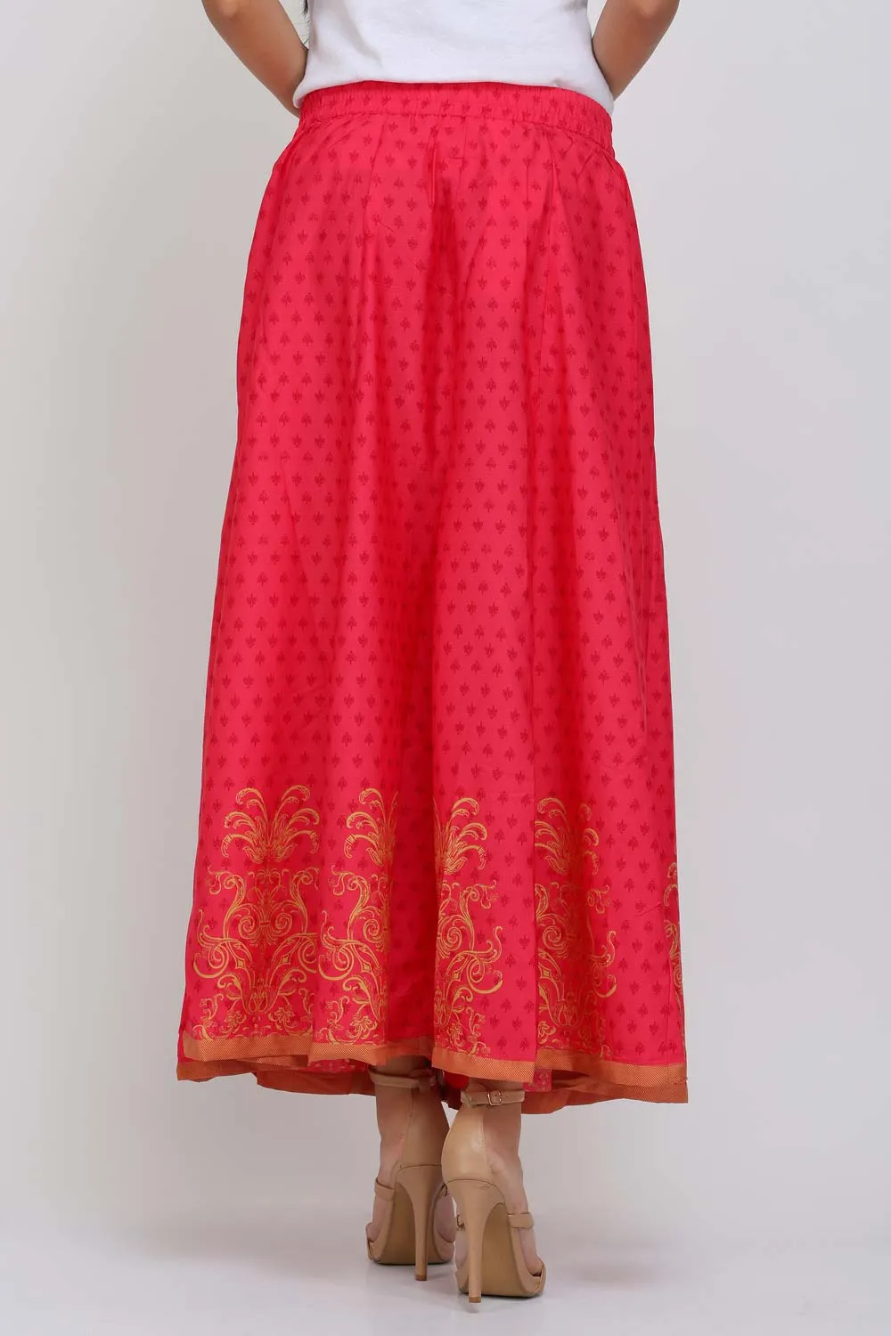 Pink Printed Skirt
