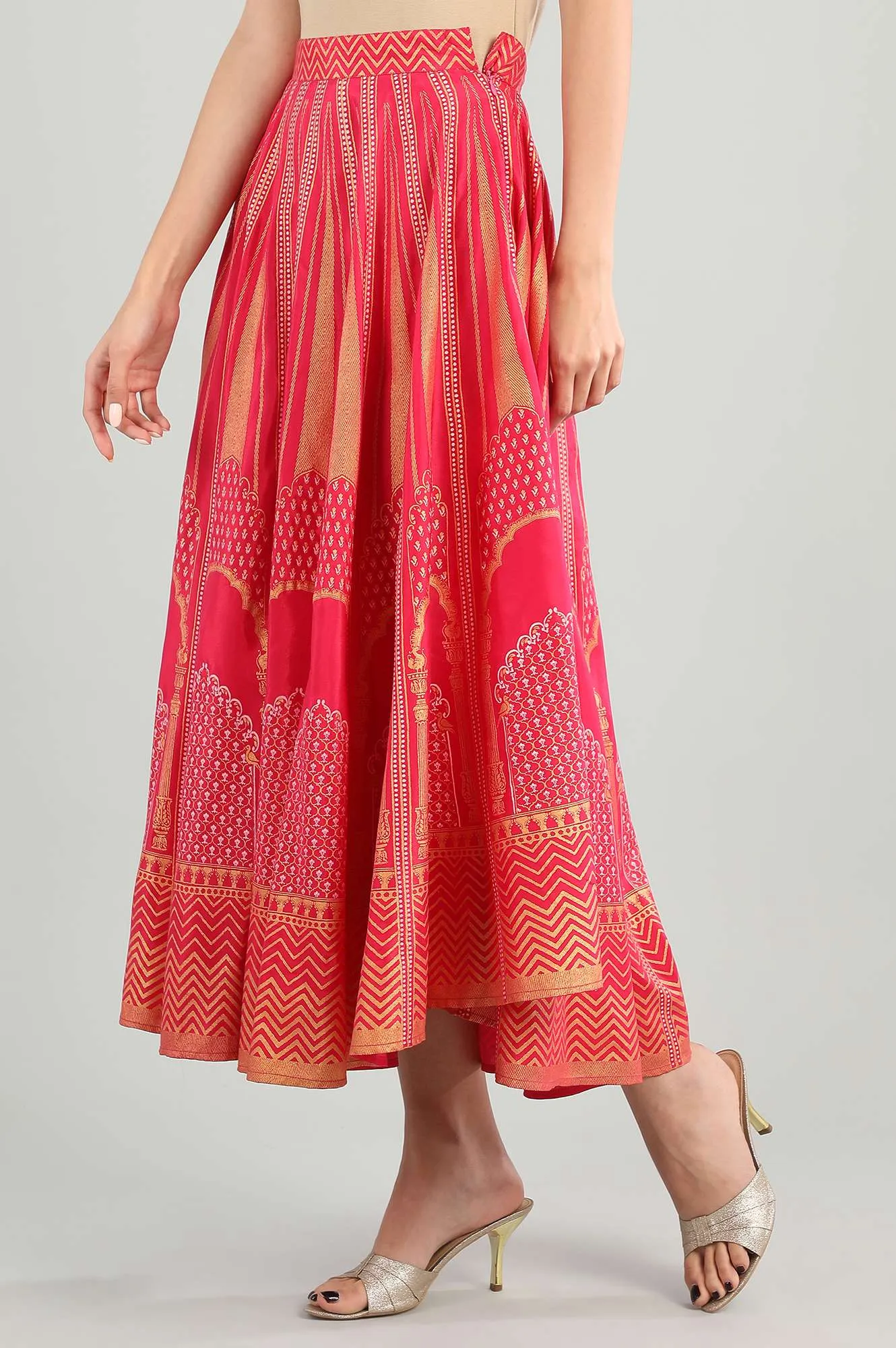 Pink Printed Skirt