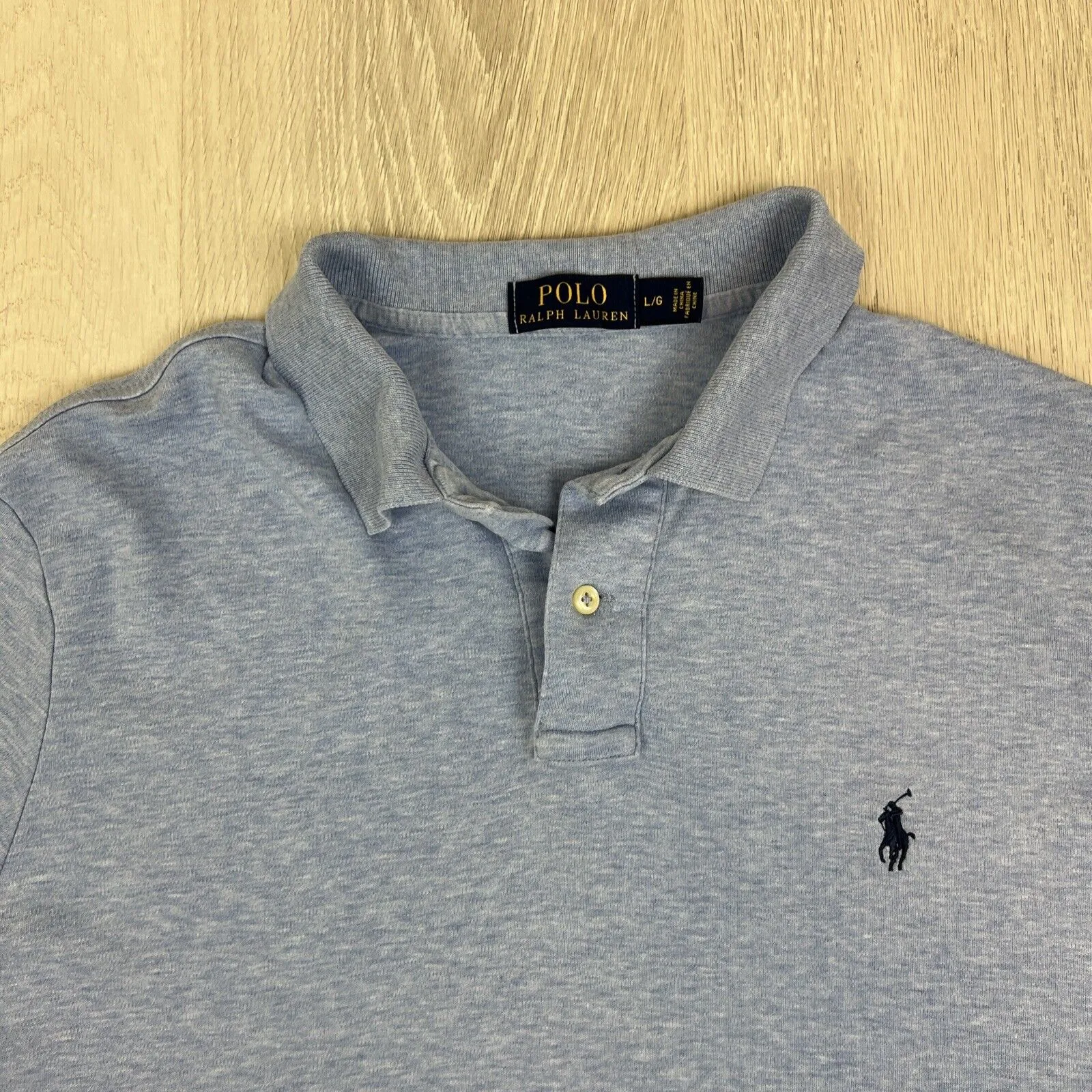 Polo Ralph Lauren Mens Light Blue Polo Shirt Size Large