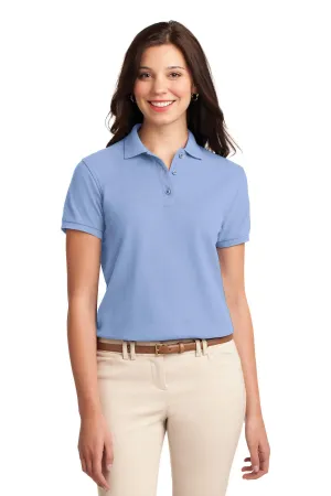 Port Authority Women's Silk Touch Polo.  L500 Light Blue