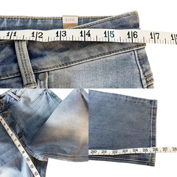 Prana Gram Crop Jeans Women's 12/31 Stretch Denim Exposed Button Fly Organic New