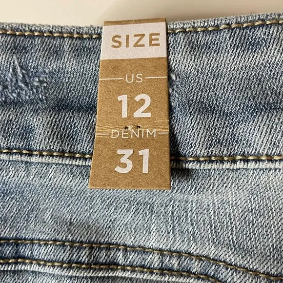 Prana Gram Crop Jeans Women's 12/31 Stretch Denim Exposed Button Fly Organic New