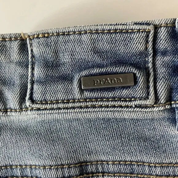Prana Gram Crop Jeans Women's 12/31 Stretch Denim Exposed Button Fly Organic New