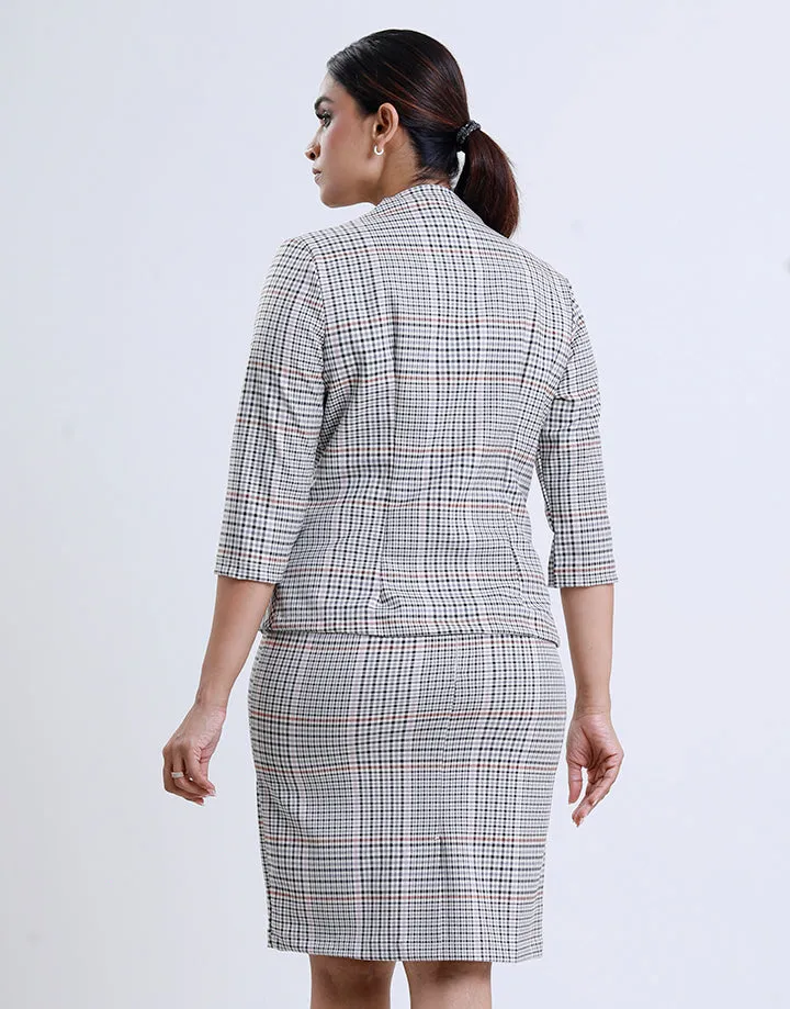 Printed Blazer and Skirt Set