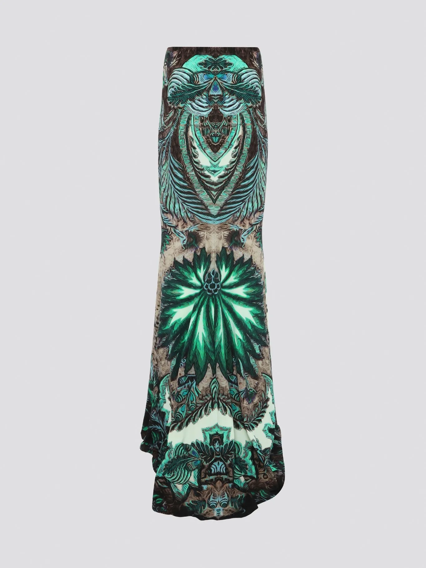 Printed High-Low Maxi Skirt