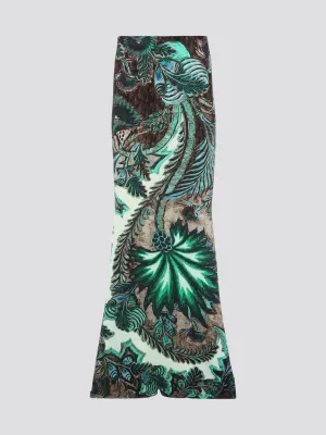 Printed High-Low Maxi Skirt