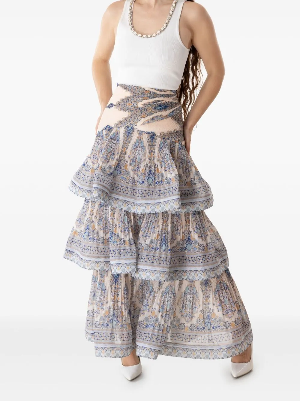 Printed long skirt