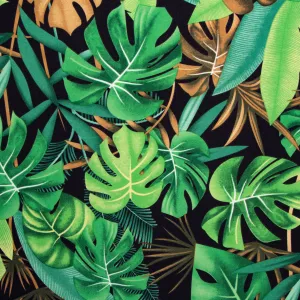 Printed Mini Matt Jungle Leaf Black