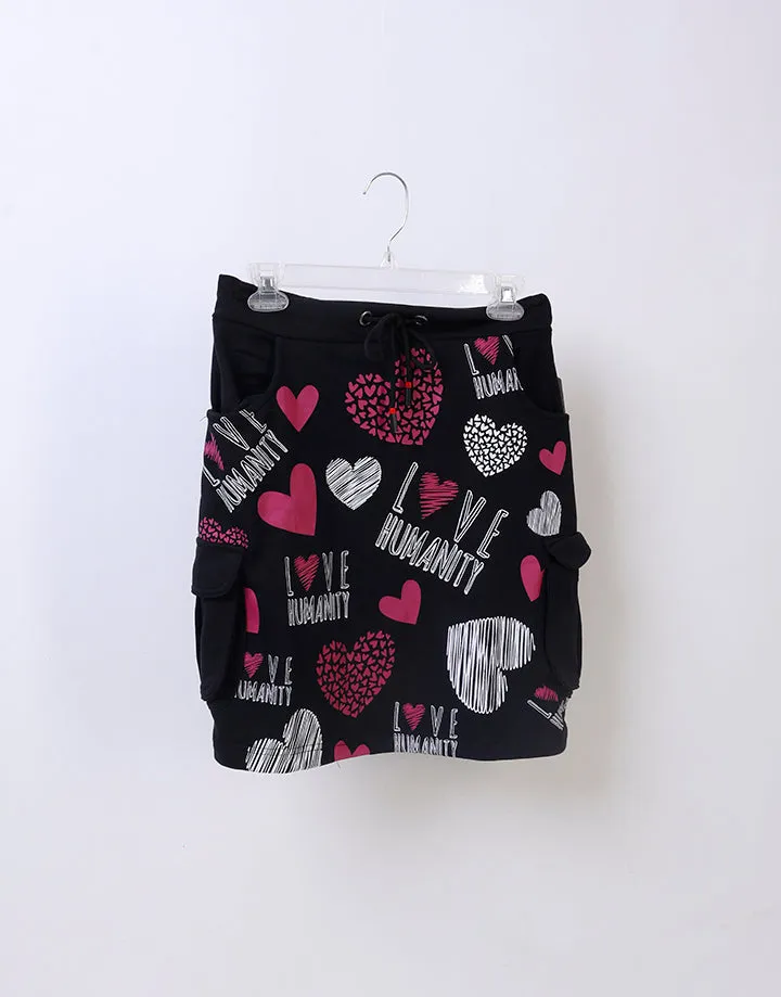 Printed Mini Skirt with Pockets