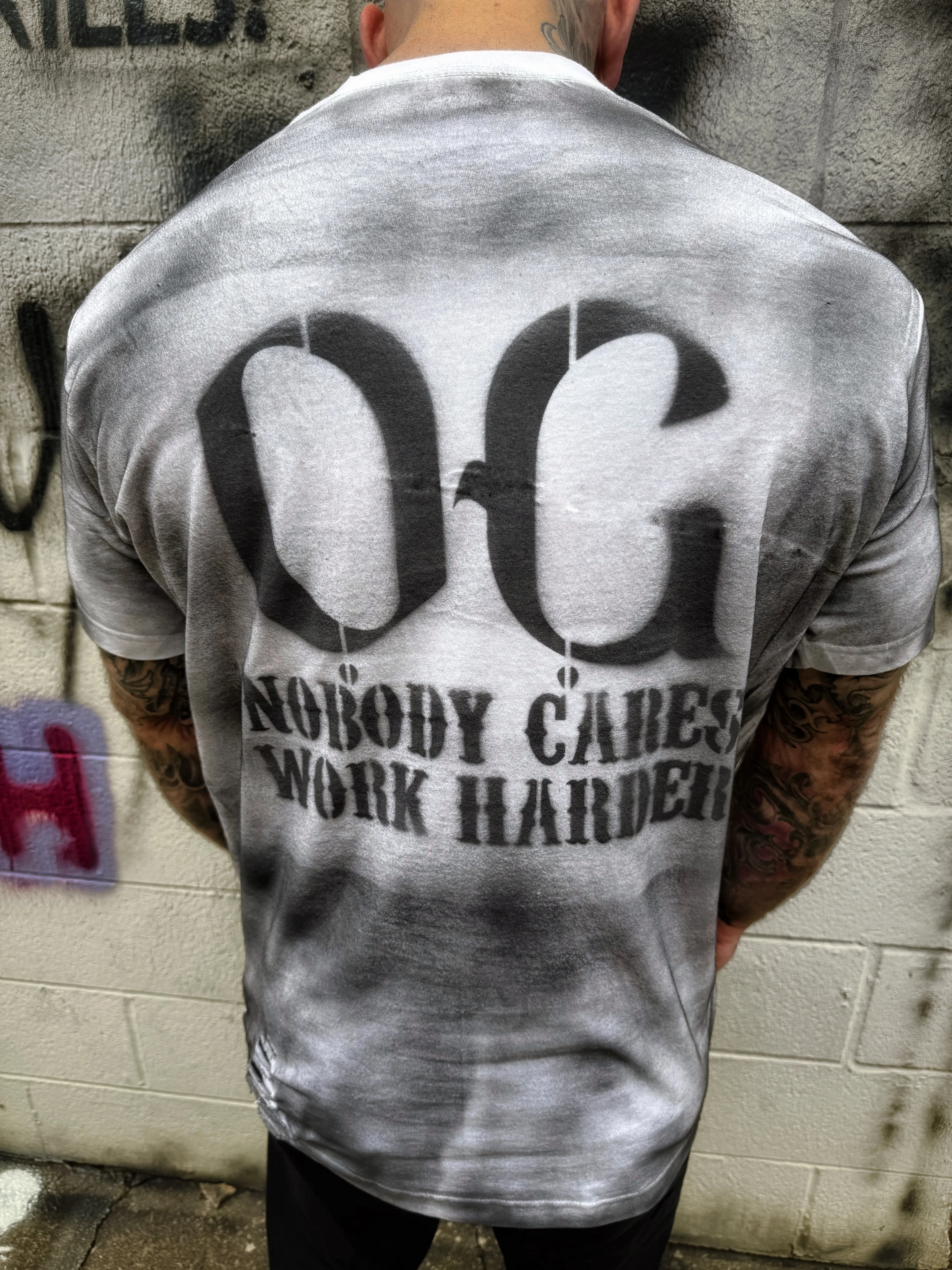 PUNK OG NOBODY CARES ROAD RASH WHITE TEE