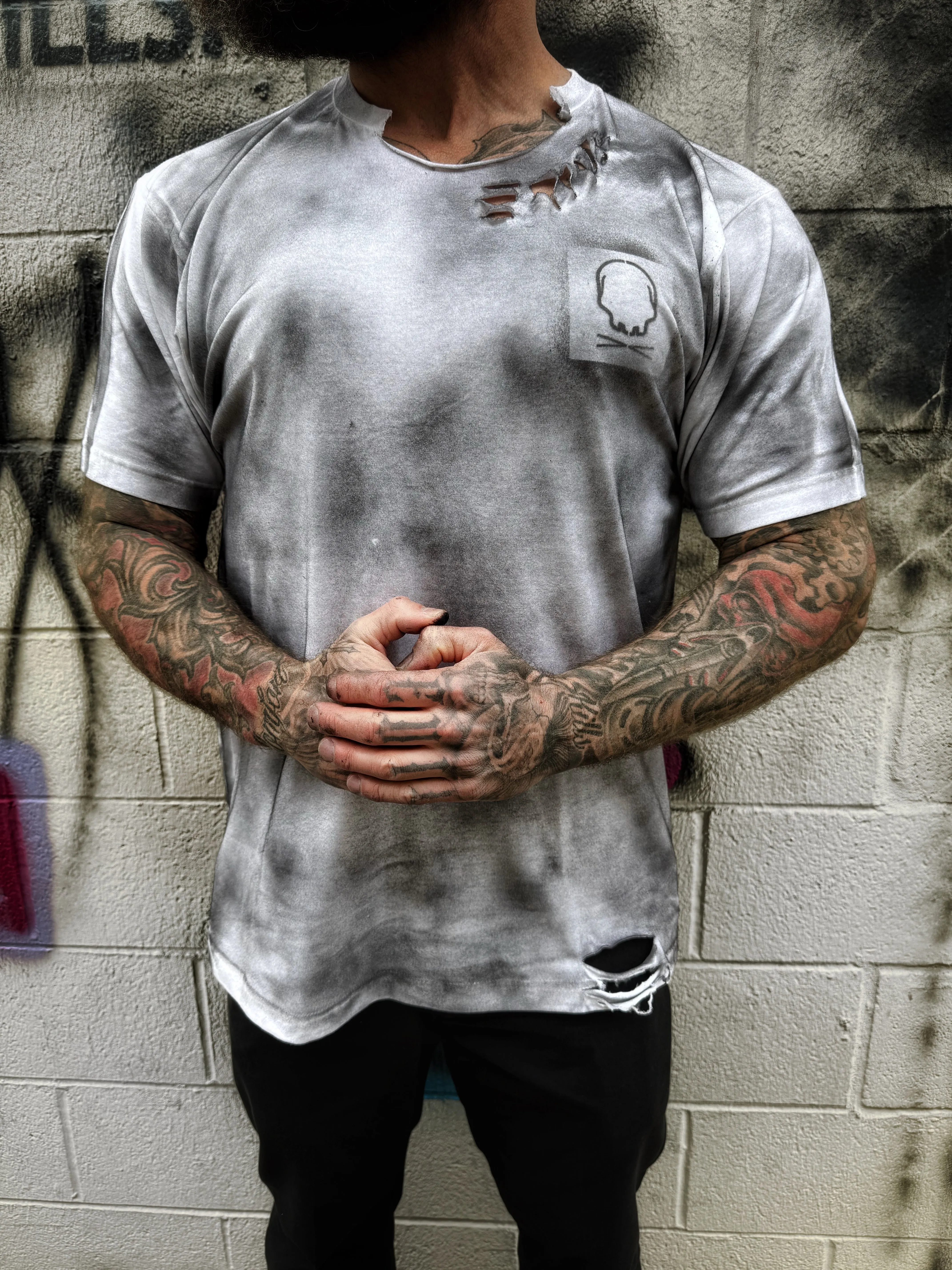 PUNK OG NOBODY CARES ROAD RASH WHITE TEE
