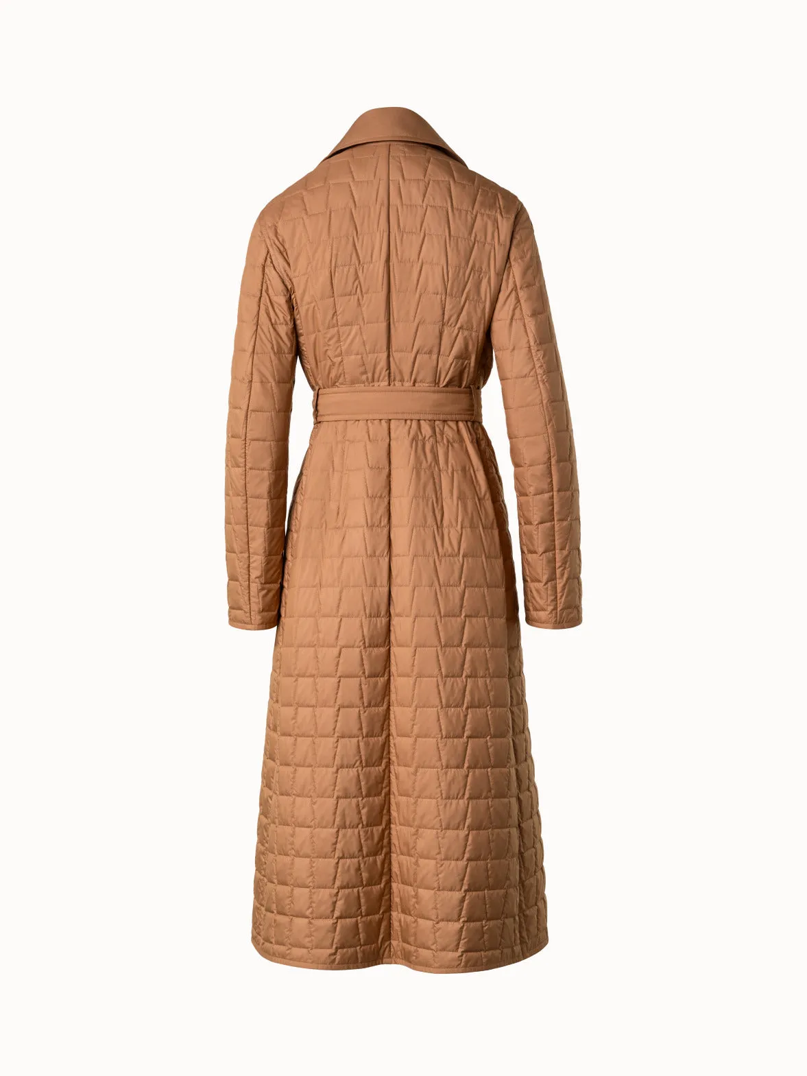Quilted Trapezoid Long Coat