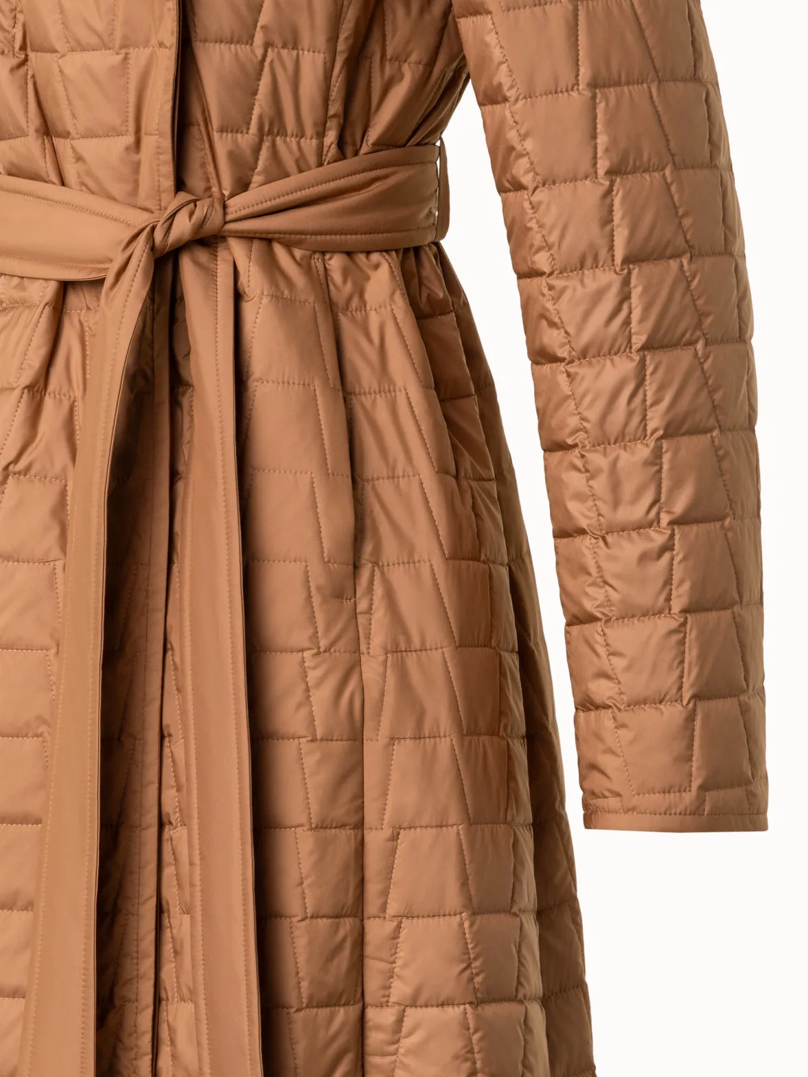 Quilted Trapezoid Long Coat