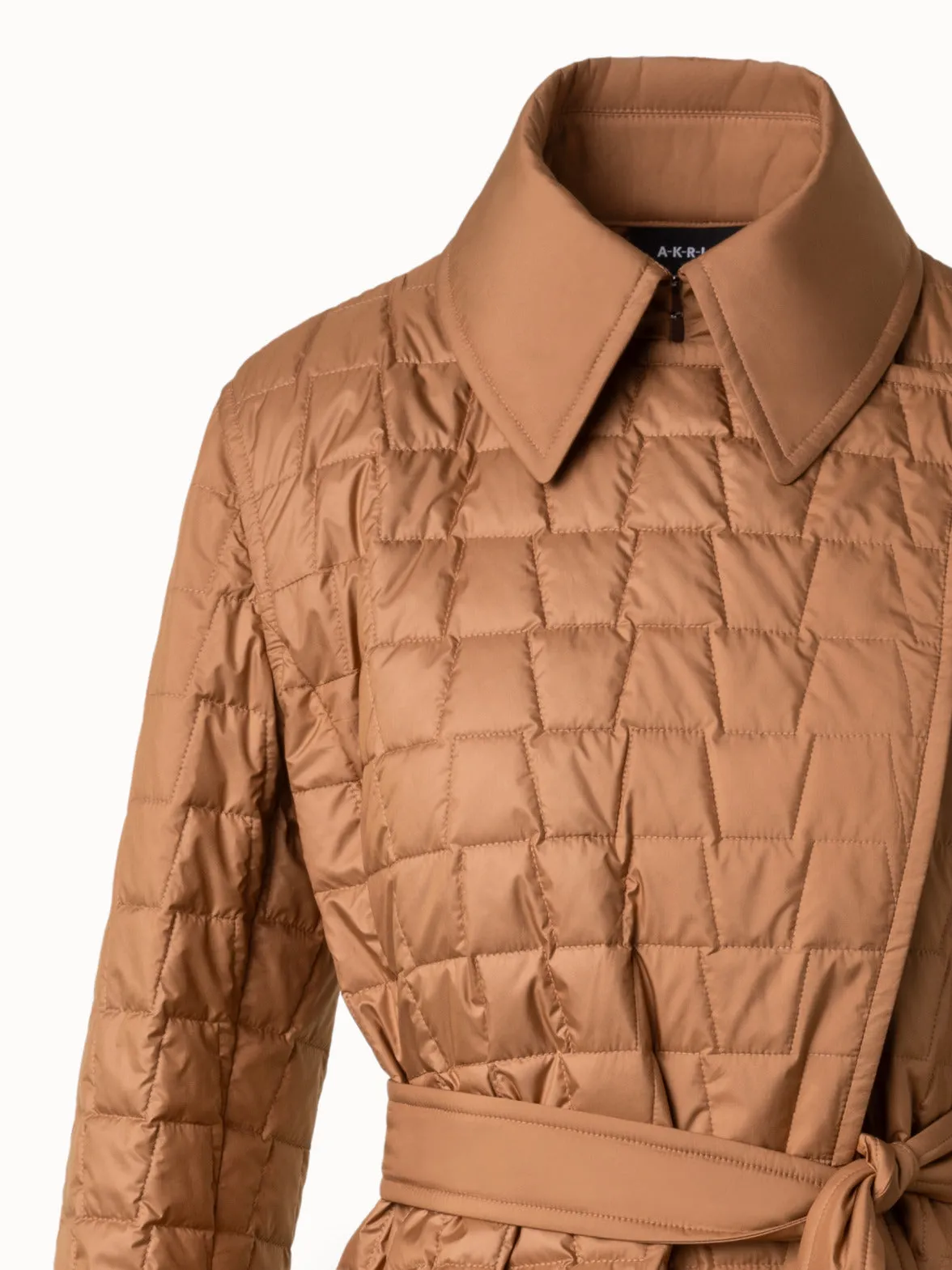 Quilted Trapezoid Long Coat