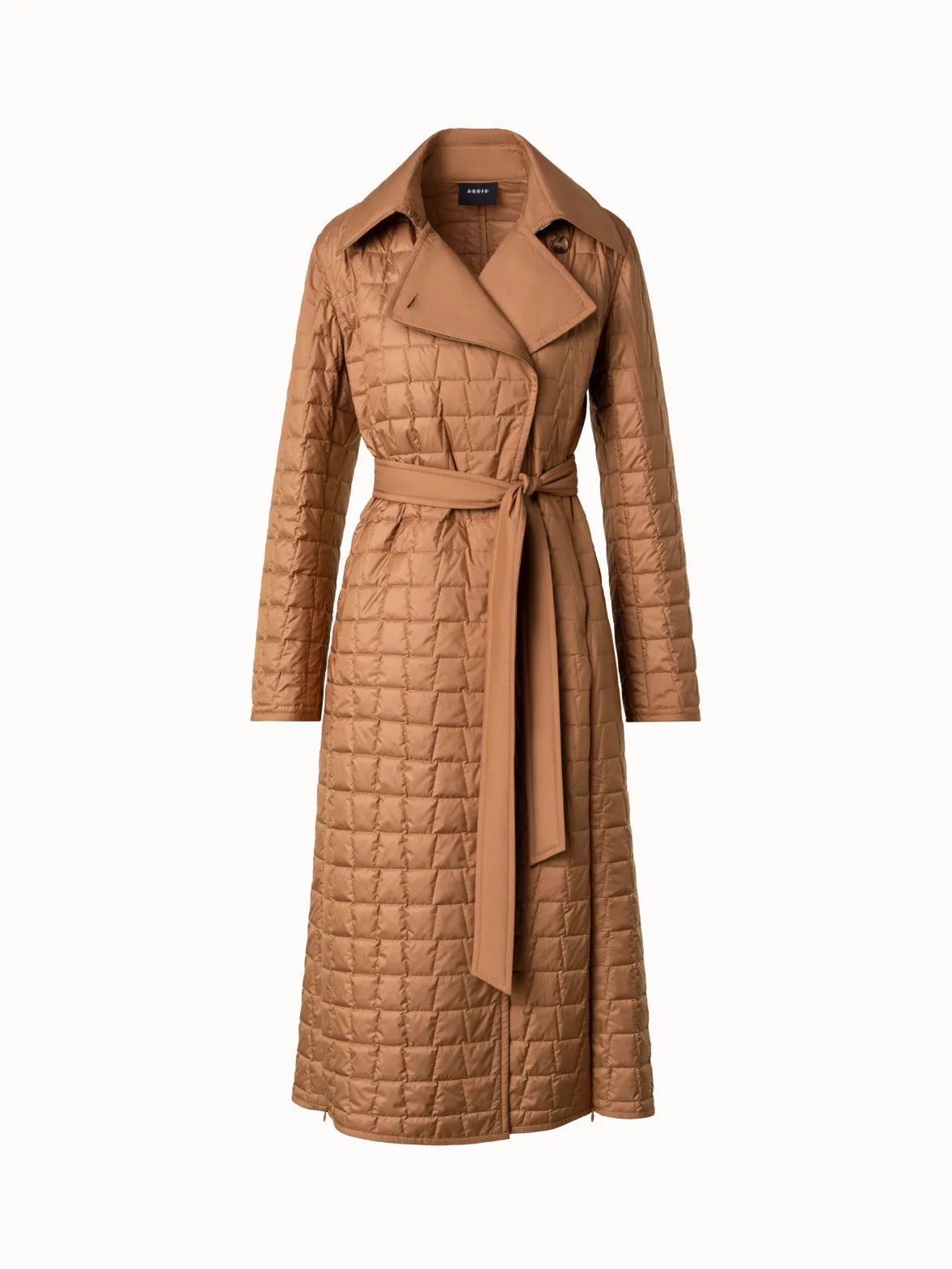 Quilted Trapezoid Long Coat