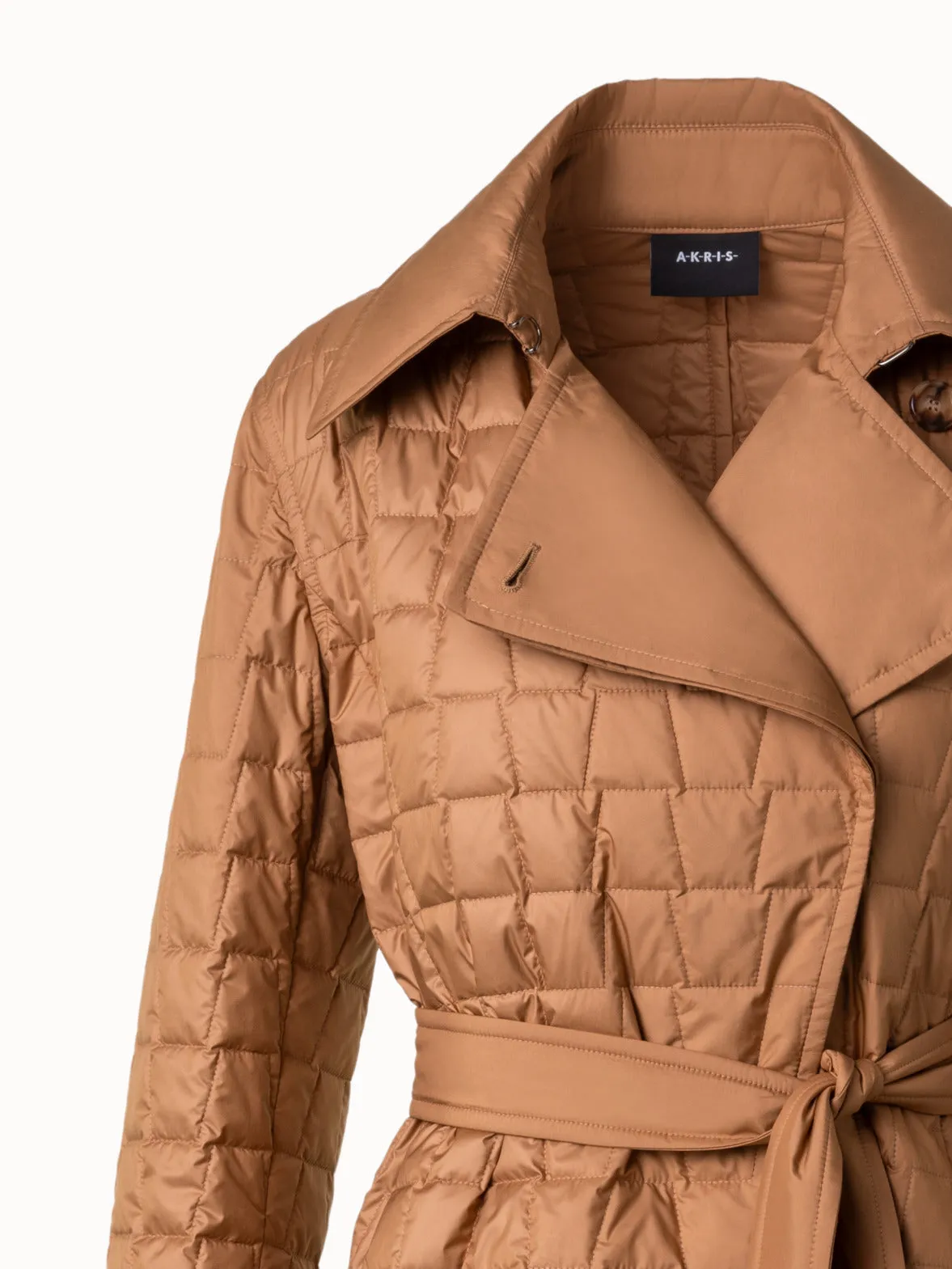 Quilted Trapezoid Long Coat