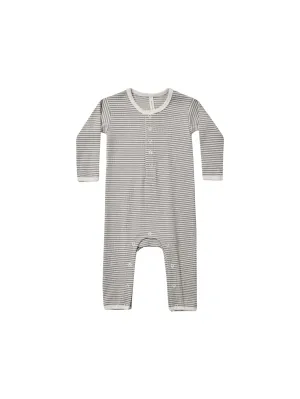 Quincy Mae ribbed baby jumpsuit || lagoon micro stripe