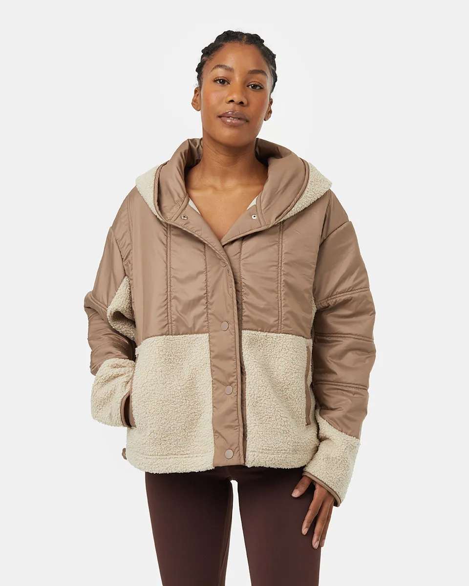 Recycled Boucle Full Snap Hoodie