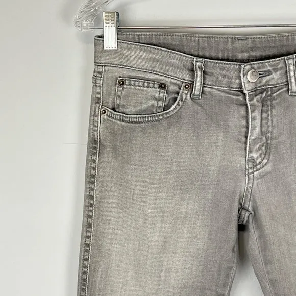 Red Valentino Womens Gray Skinny Jeans Pleated Pocket made in Italy size 26