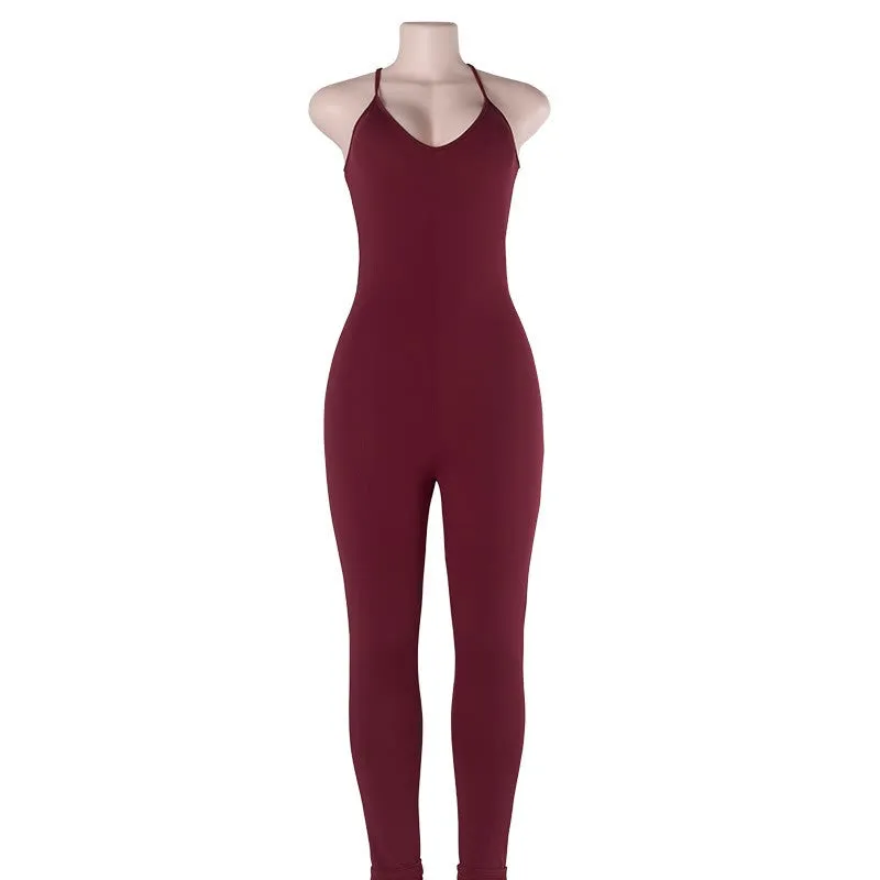 Regular Casual Fashion V-Neck Rompers Womens Jumpsuit for Women 6 Colors Jumpsuit 7160