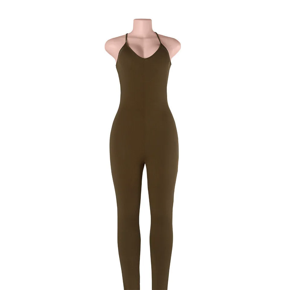 Regular Casual Fashion V-Neck Rompers Womens Jumpsuit for Women 6 Colors Jumpsuit 7160