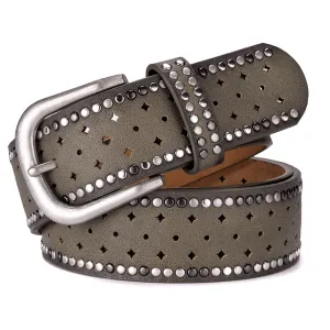 Rhinestone Rivet Alloy Pin Bucklea Fshion Casual with Jeans Belt