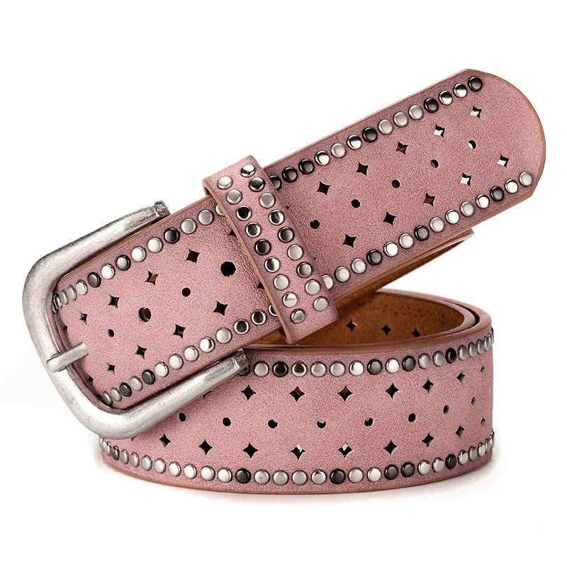 Rhinestone Rivet Alloy Pin Bucklea Fshion Casual with Jeans Belt