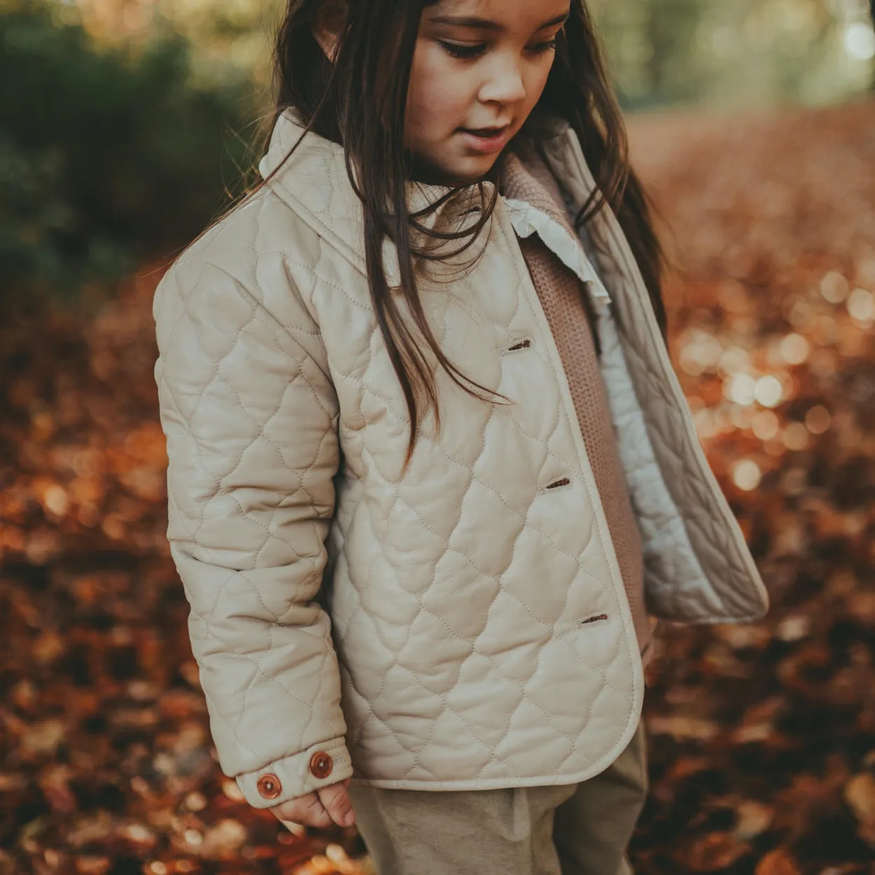Rius Leather Jacket | Grey Beige Leather