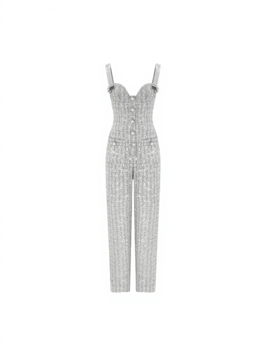 Roan Sequin Tweed Jumpsuit