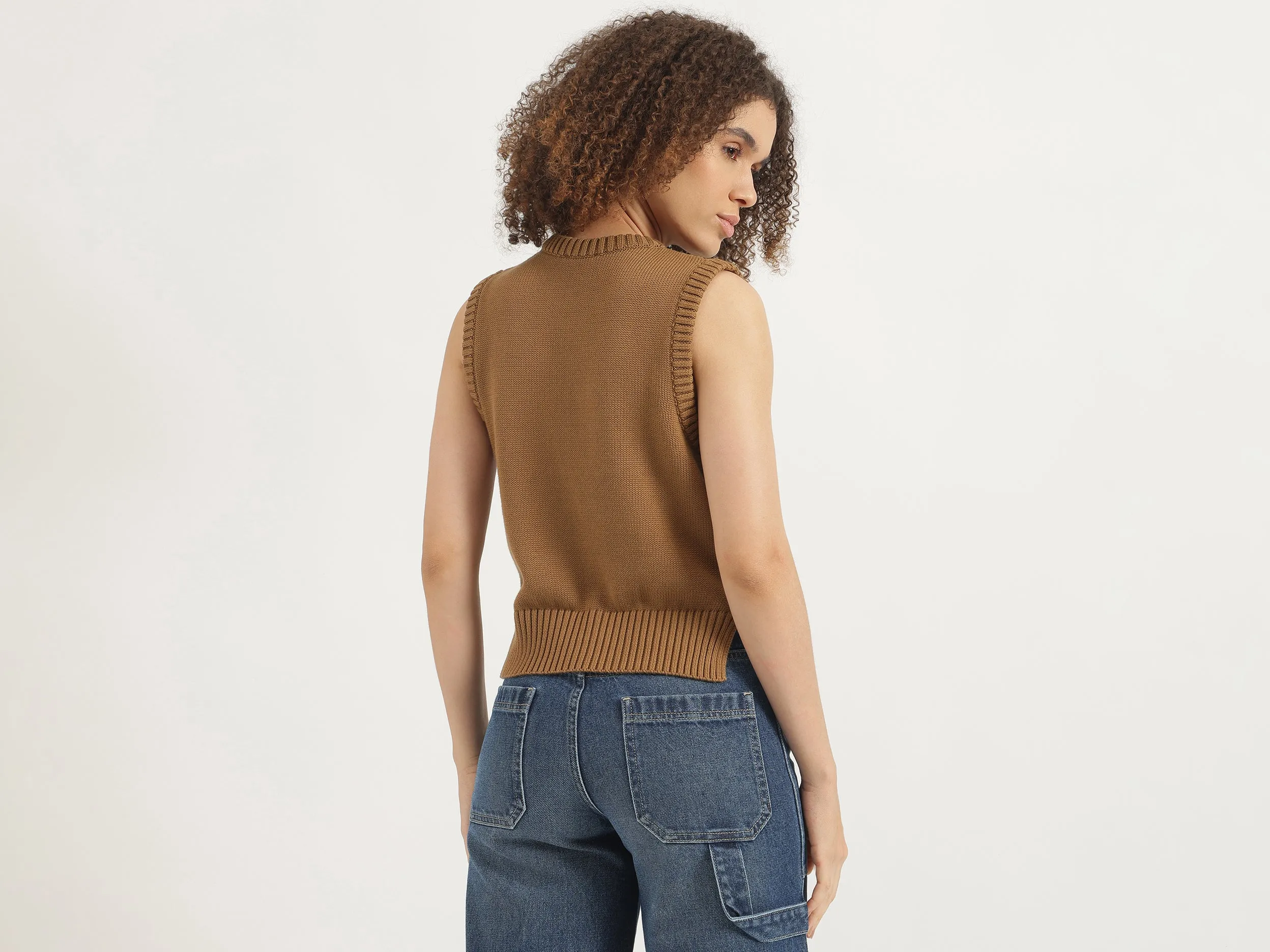 Round Neck Textured Top