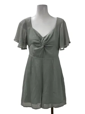 Sage Green Front Twist Romper
