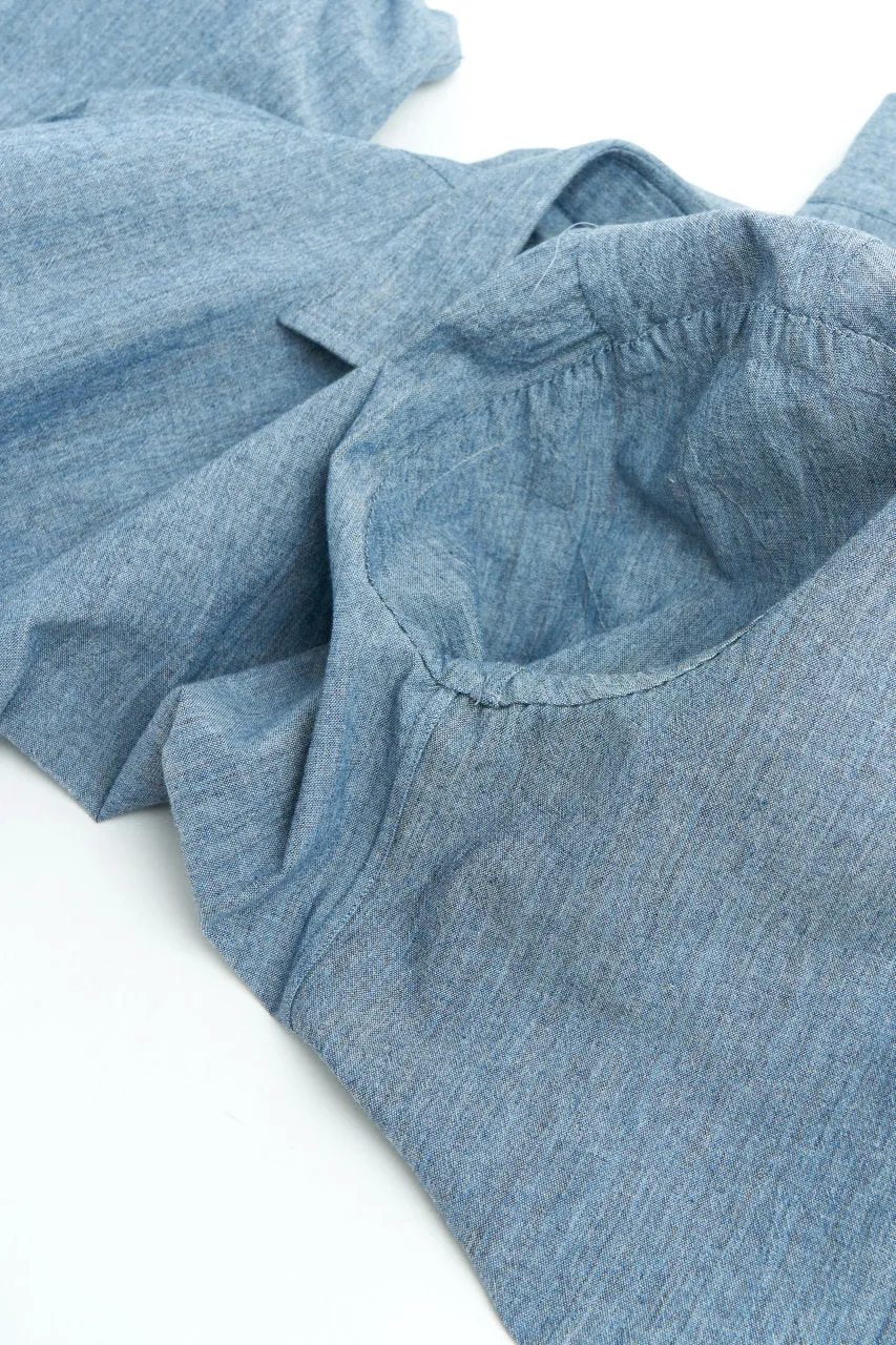 Salvatore Piccolo Classic Shirt Light Canvas Shimmering Blue