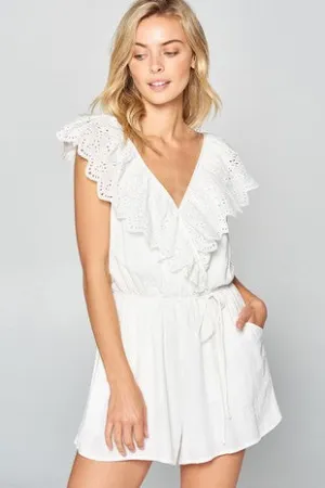 SAMMY CROCHET WHITE ROMPER