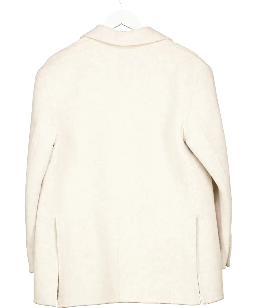 Sandro Cream Oversized Wool Blend Coat UK 8