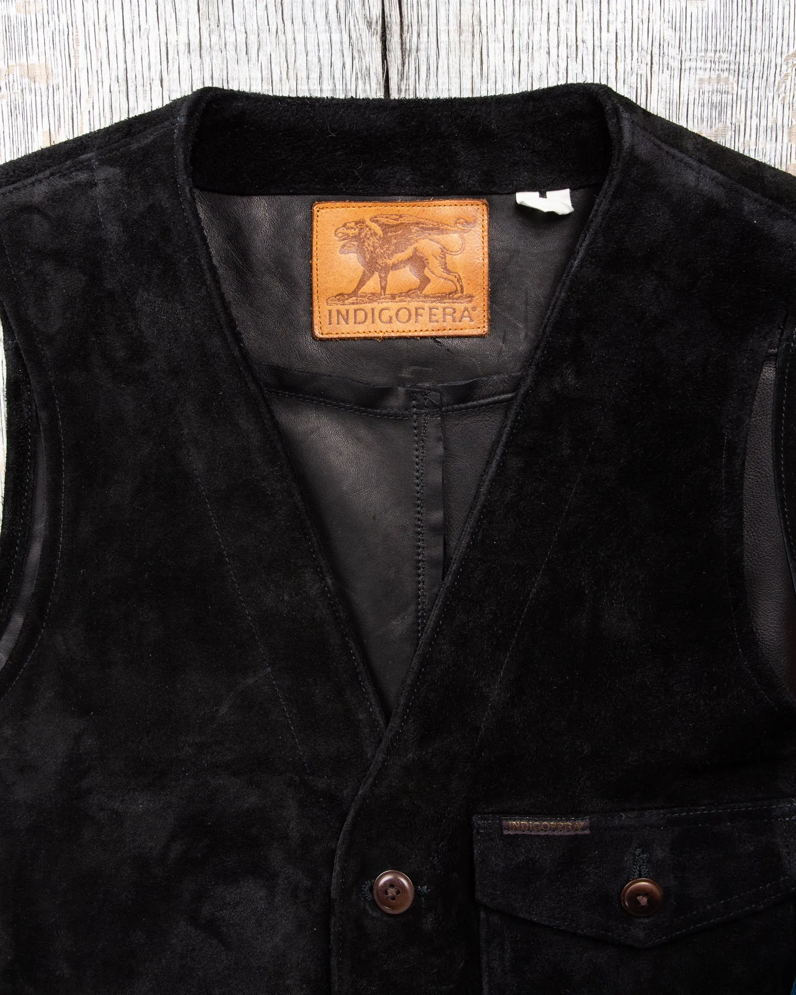 Second Hand Indigofera Harrison Leather Vest Black Size L