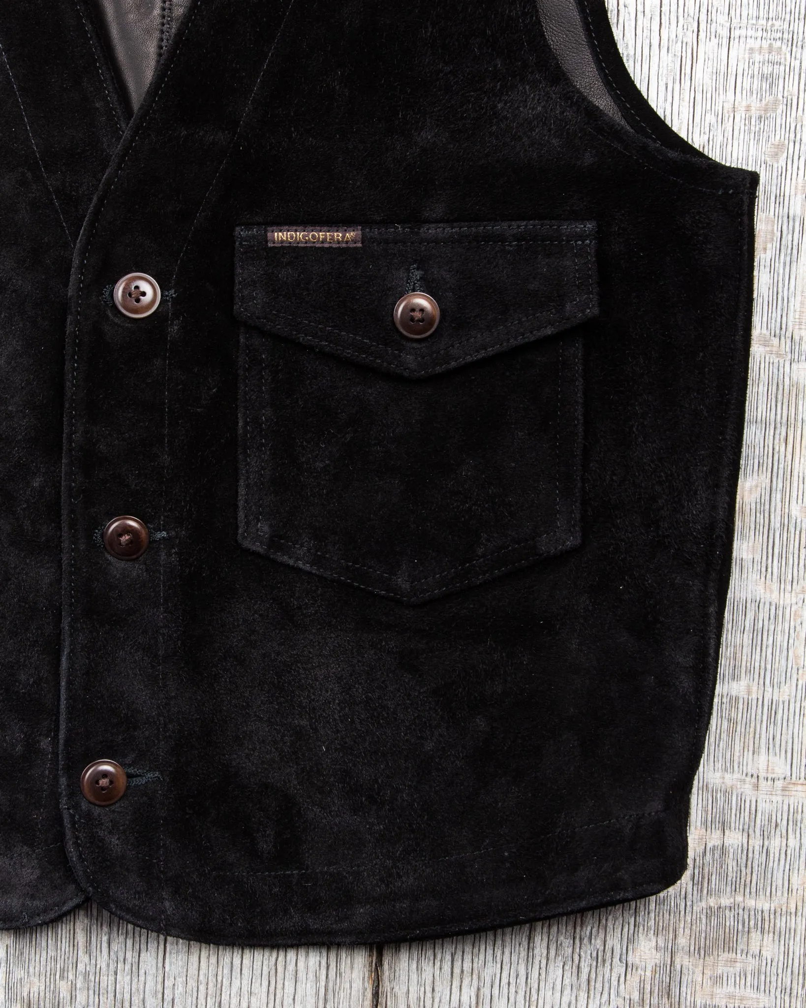 Second Hand Indigofera Harrison Leather Vest Black Size L