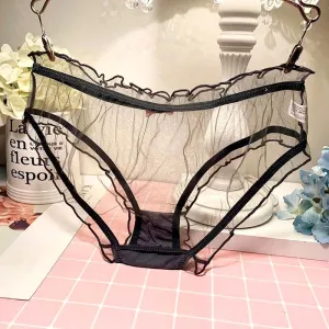 Sexy Lace Panties Women's Underwear Panty Fashion Hollowed Out Girl's Briefs Low Waist Seamless Transparent Underpants Lingerie