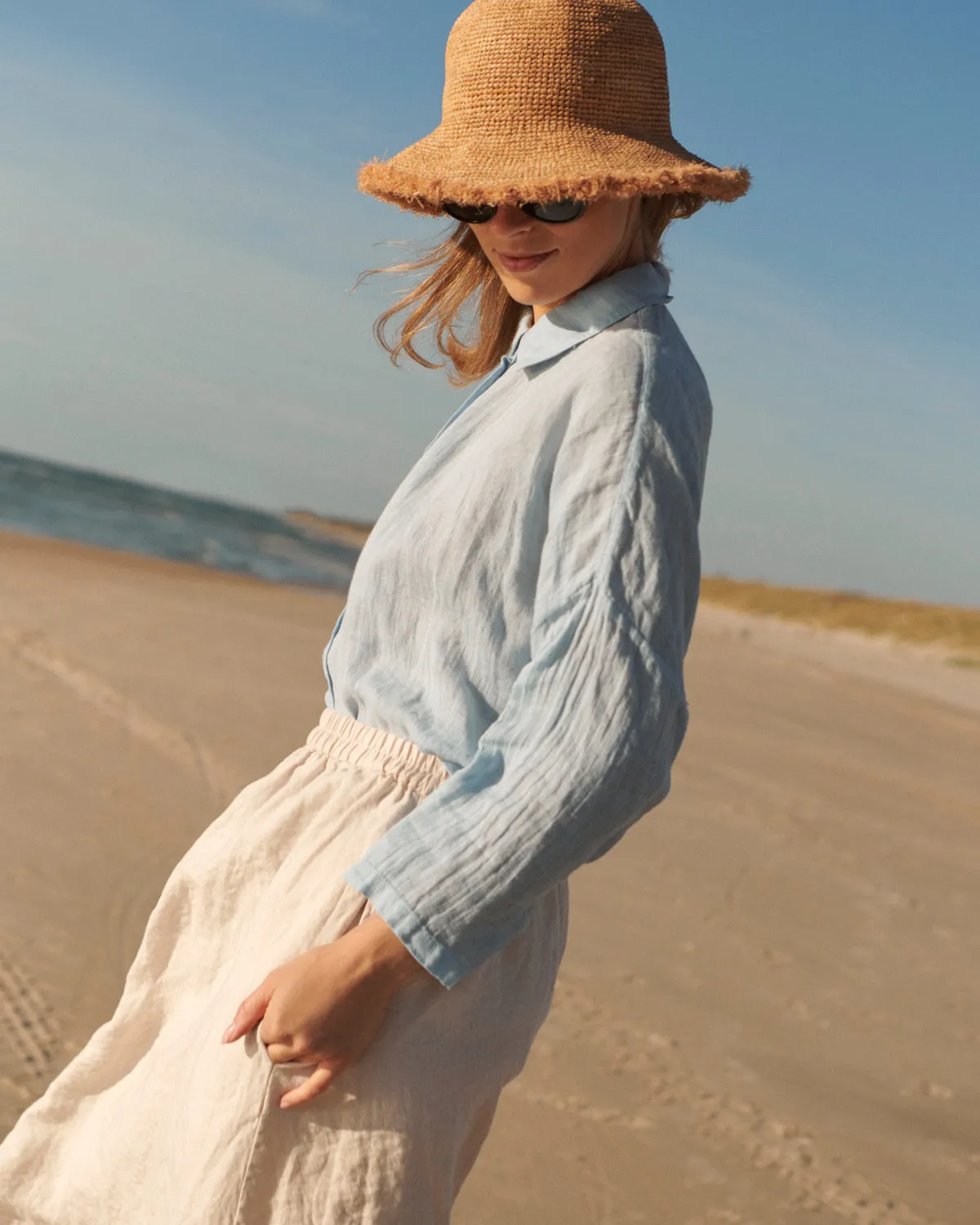 Shaina - Linen Skirt in Beige
