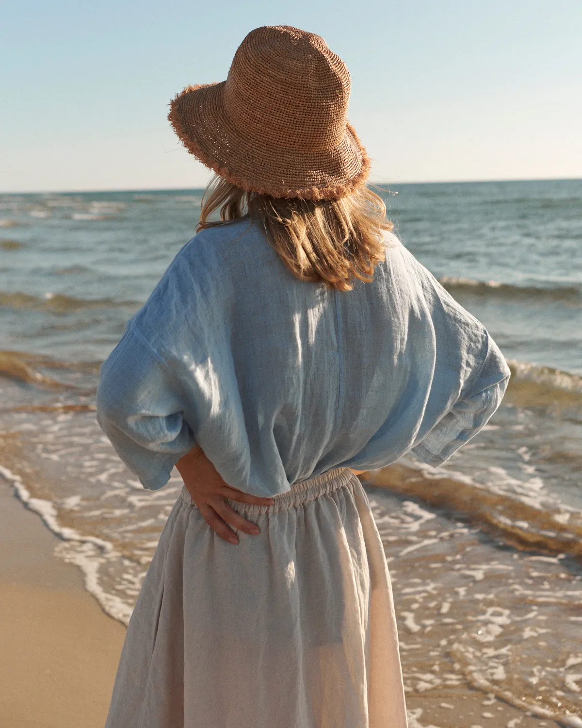 Shaina - Linen Skirt in Beige