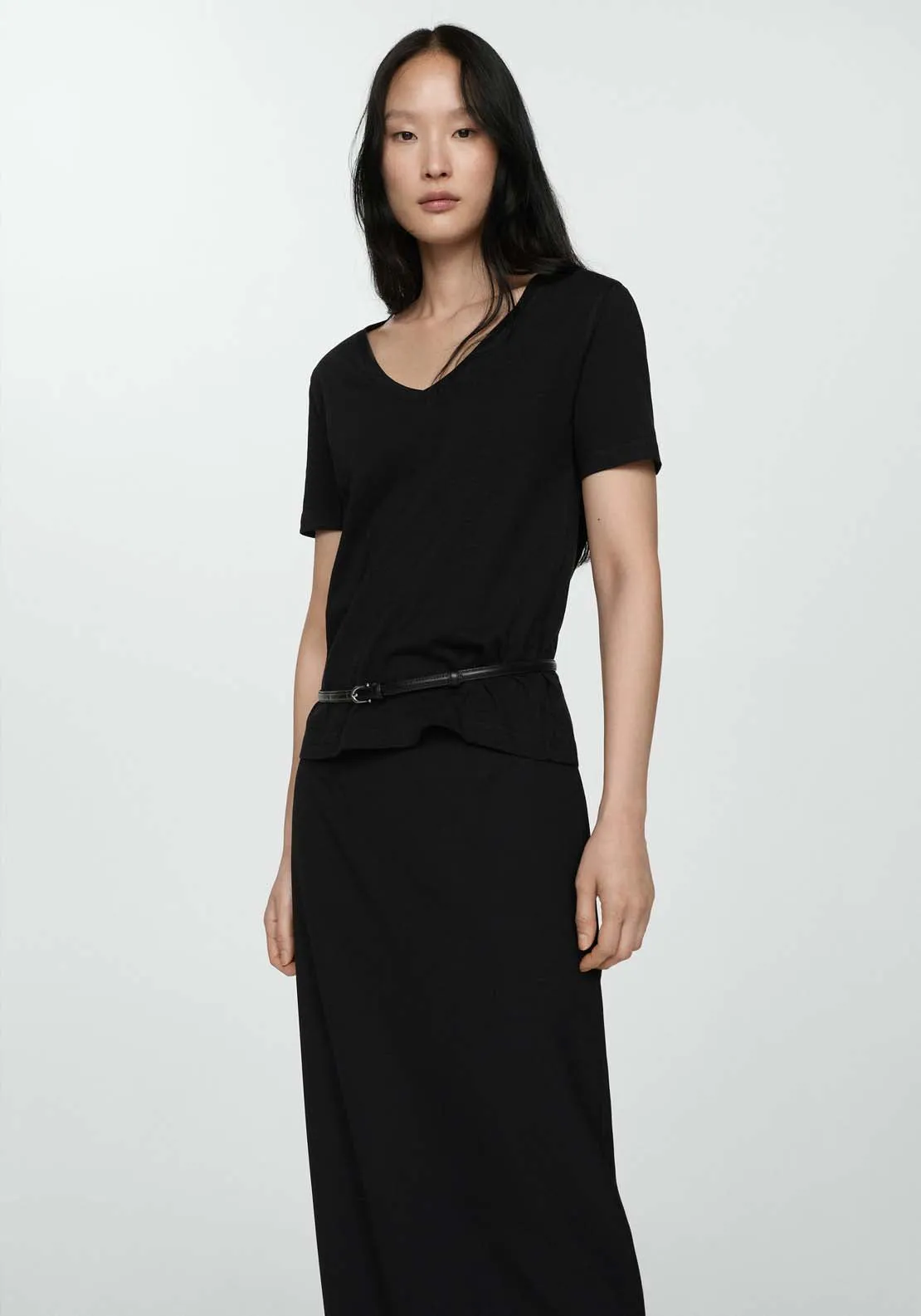 Short-sleeved cotton t-shirt - Black