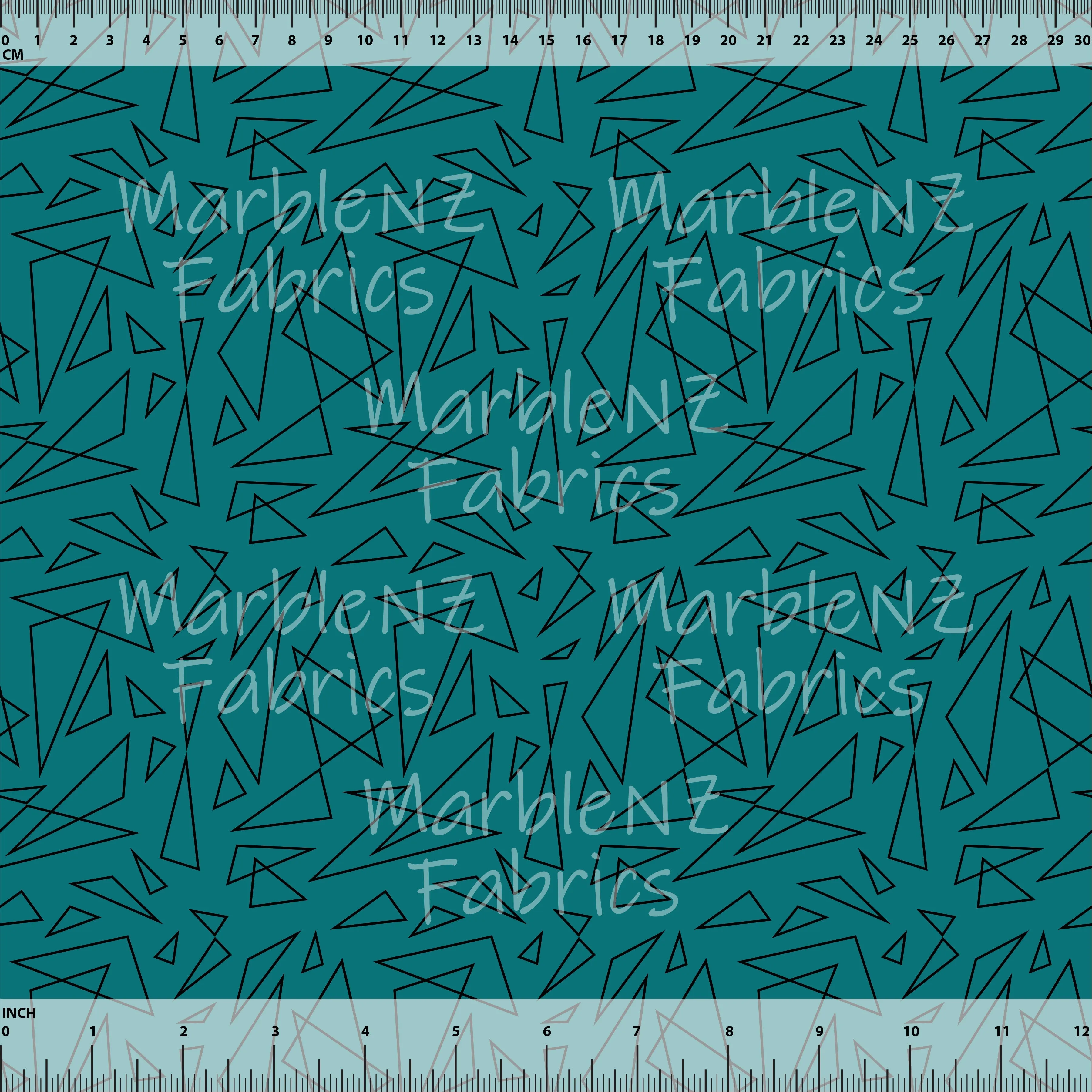 SHORTCUT (30CM) Teal Matrix Black- Cotton Lycra