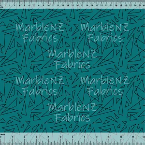 SHORTCUT (30CM) Teal Matrix Black- Cotton Lycra