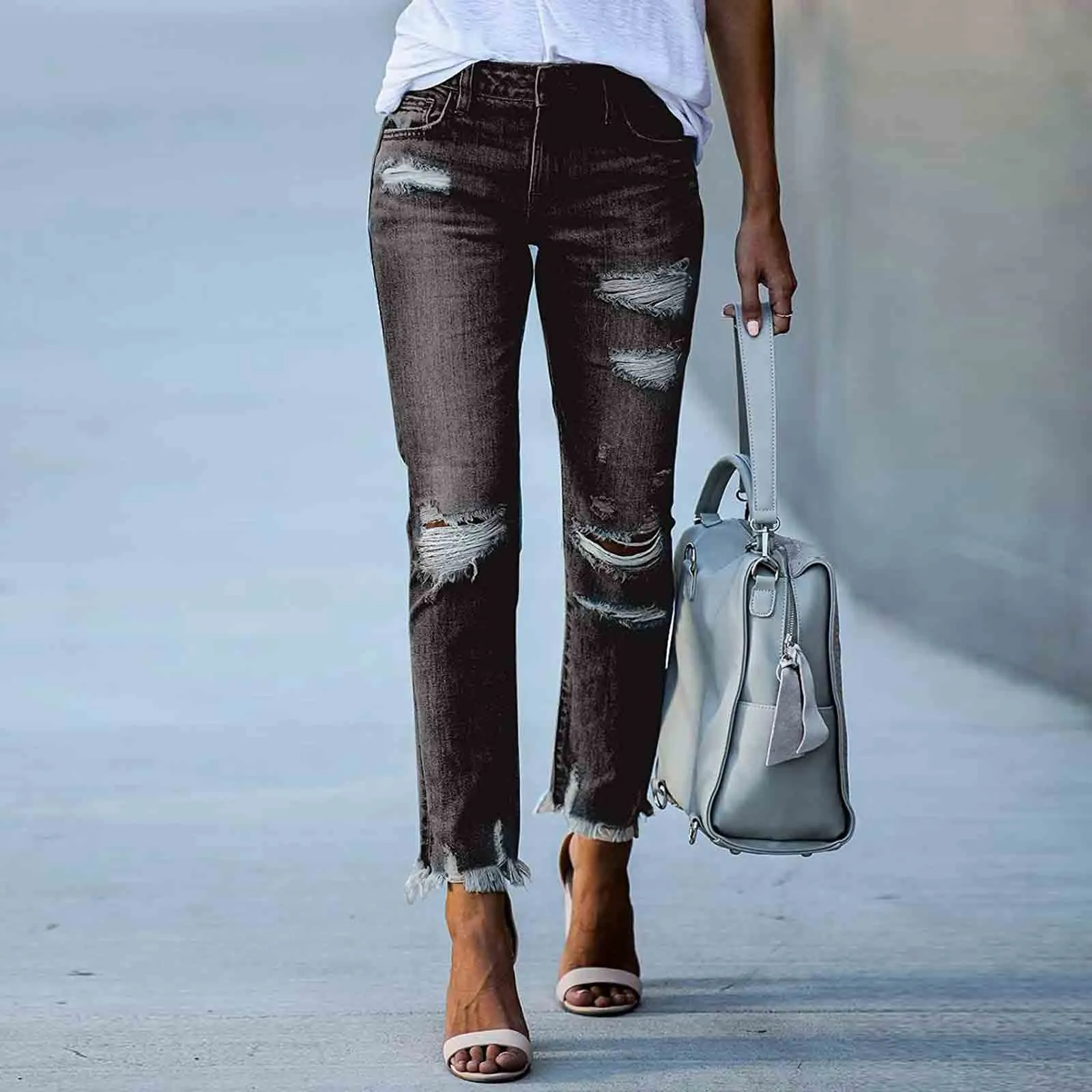 Slim high-stretch trousers-D858 | Inspanda