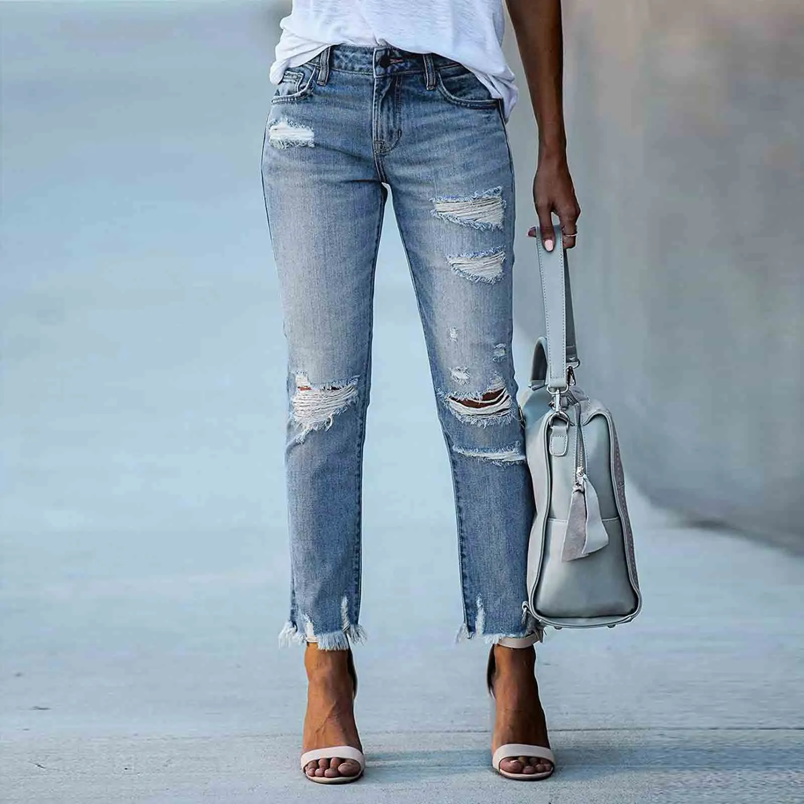 Slim high-stretch trousers-D858 | Inspanda