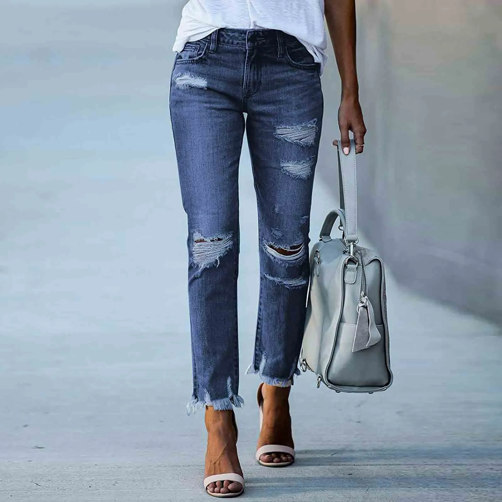 Slim high-stretch trousers-D858 | Inspanda