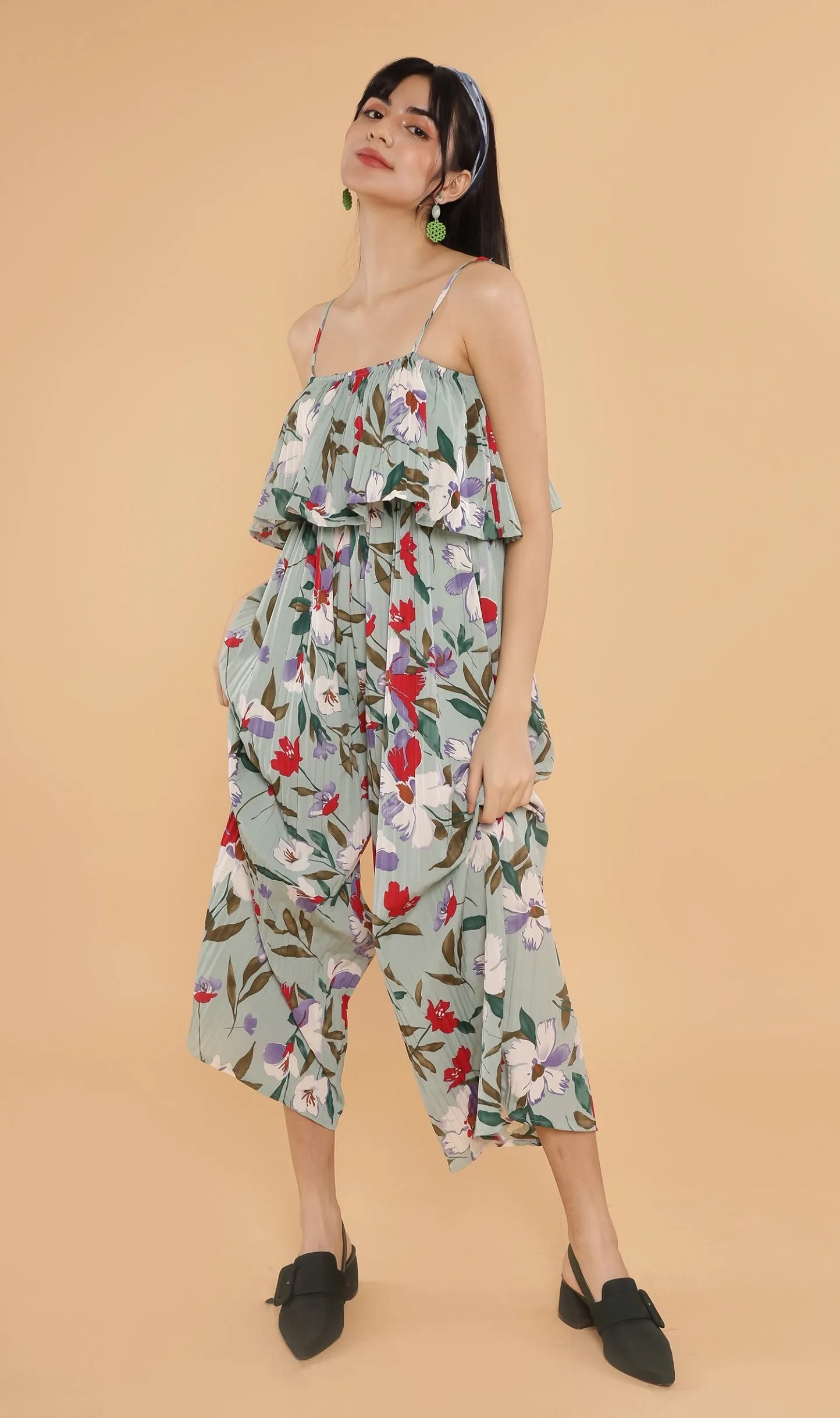 SOLANA Tiered Jumpsuit (Mint)